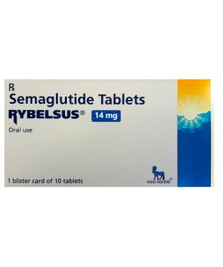 Packaging of Rybelsus 14mg tablets for weight management, containing ten tablets