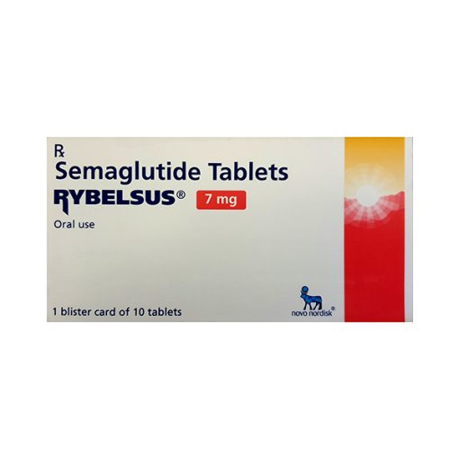 Packaging of Rybelsus 7mg tablets for weight management, containing ten tablets