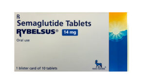 Packaging of Rybelsus 14mg tablets for weight management, containing ten tablets